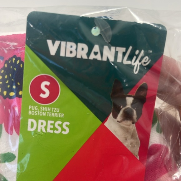 Vibrant Life Dog Pug, Shih Tzu, Boston Terrier Floral Dress NWT - Picture 5 of 11